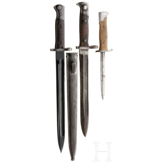 Three German bayonets, circa 1890 - 1918