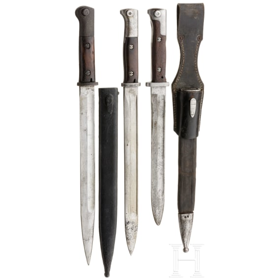 Three German bayonets, ca. 1890 - 1918