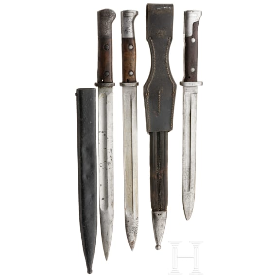 Three German bayonets, ca. 1890 - 1918
