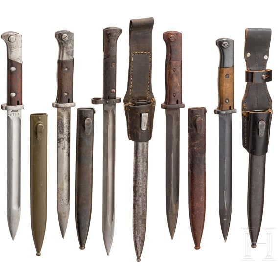 Five Mauser bayonets