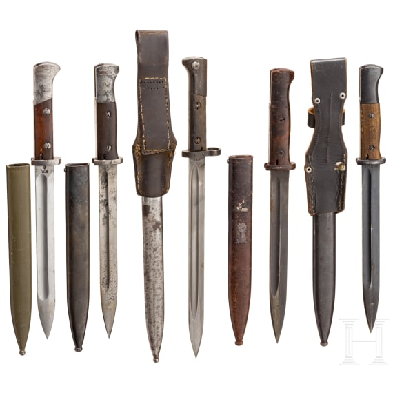 Five Mauser bayonets