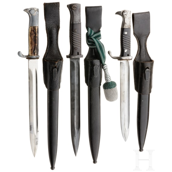 Three German bayonets, 1930s - 1940s