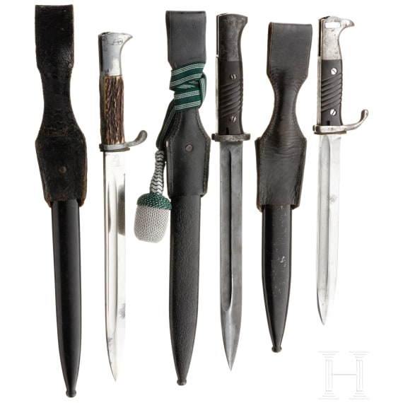 Three German bayonets, 1930s - 1940s