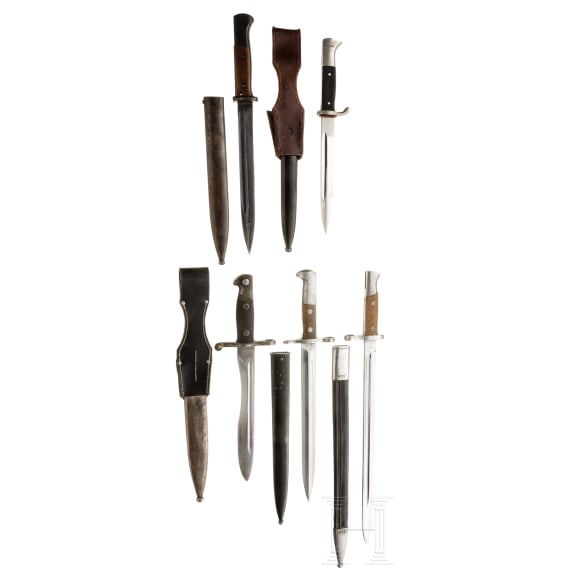 Five bayonets, German/Swiss, 1st half of 20th century