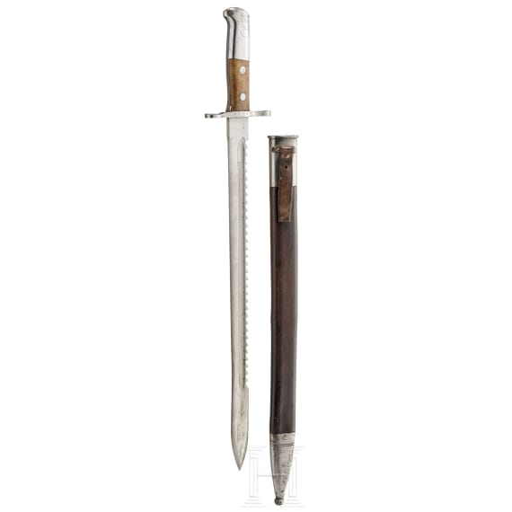 A Schmidt-Rubin M 1906 bayonet, with saw back