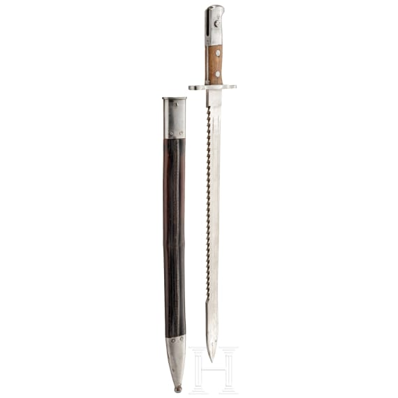 A Schmidt-Rubin M 1906 bayonet, with saw back