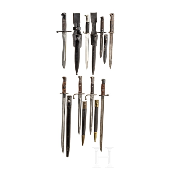 Mixed lot of eight international bayonets
