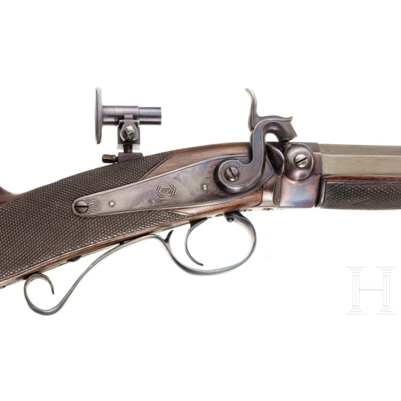 A heavy target rifle, collector's replica in 1840ies style