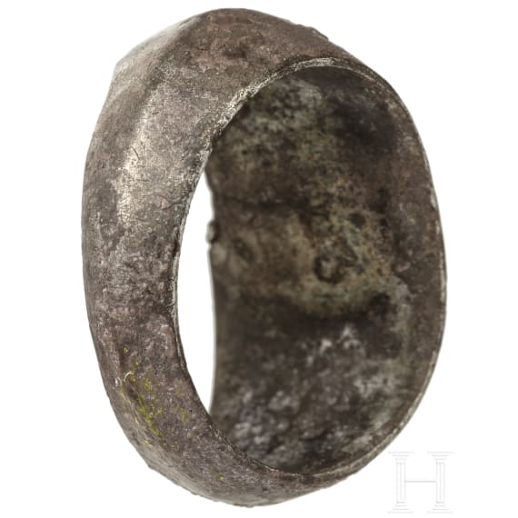 Silberner Siegelring mit Gemme, r&ouml;misch, 1. - 3. Jhdt.