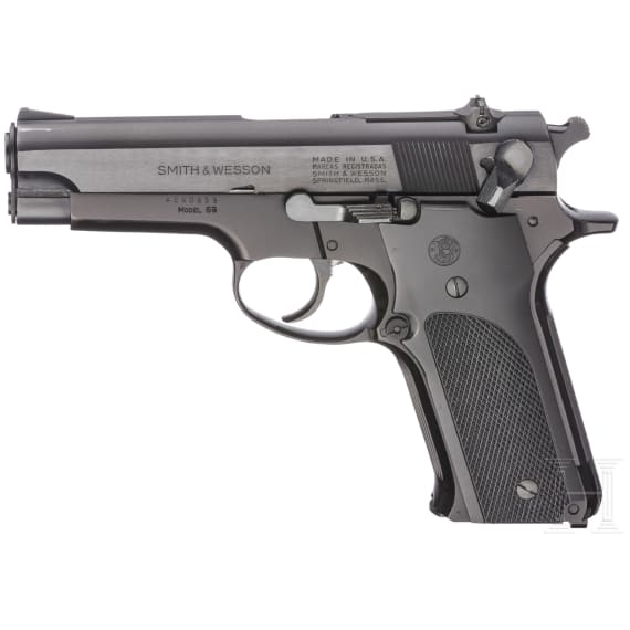 Smith & Wesson Mod. 59, "9 mm 14-shot Autoloading Pistol", mit Holster