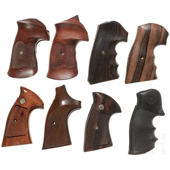 Eight pairs of grip panels for S&W revolvers