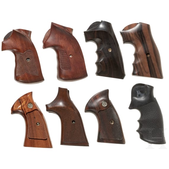 Eight pairs of grip panels for S&W revolvers