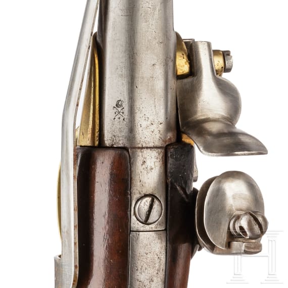 A French M 1777 cavalry pistol, 1st model