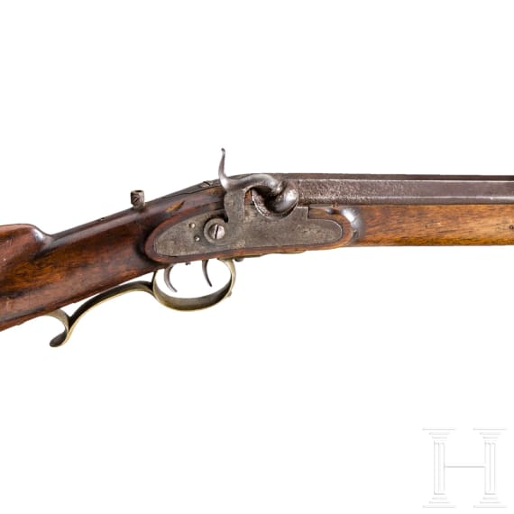A percussion rifle, similar to "J&auml;gerstutzen", circa 1800