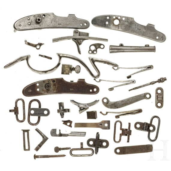 Mixed lot of spare parts for an Austrian W&auml;nzel rifle