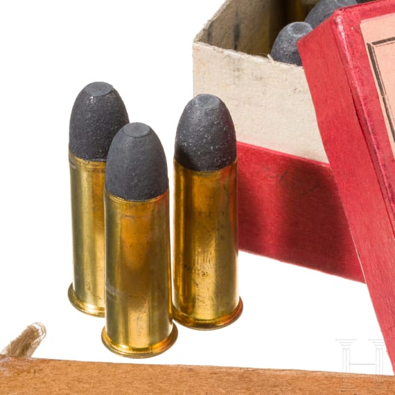 Zwei Schachtel Patronen zum Gasser Revolver M1870