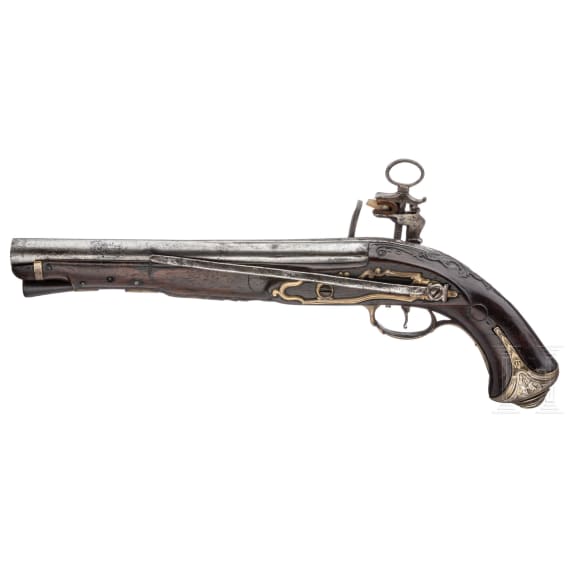A cavalry officer's flintlock pistol by Esteva in Barcelona, circa 1760