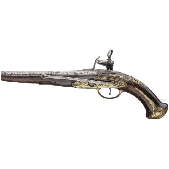 A military flintlock pistol, circa 1780