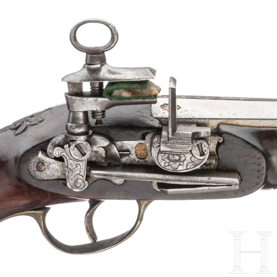 A cavalry flintlock pistol by Yrusta, circa 1790