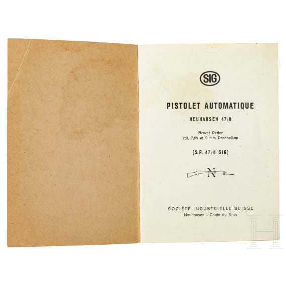 Original swiss manual for the SIG 47/8 pistol (in French)
