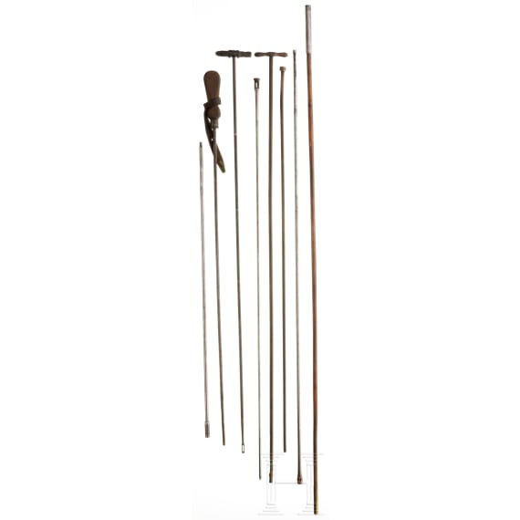 Lot of eight ram resp. cleaning rods