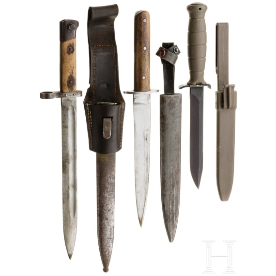 Three Austrian bayonets, 20th century