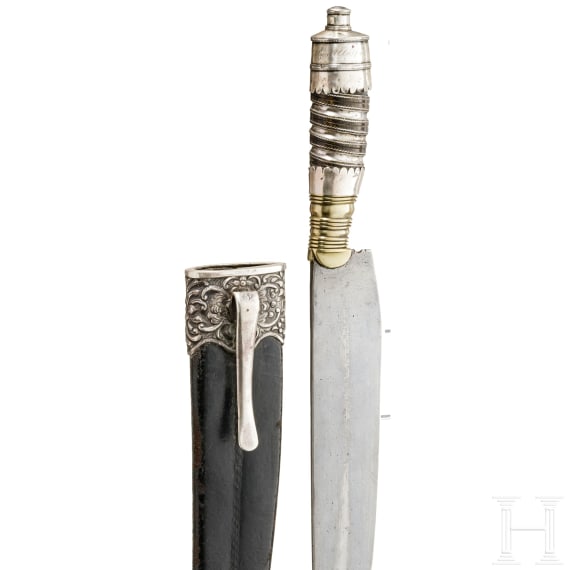 A Filipino silver-mounted knife, Manila, dated 1846