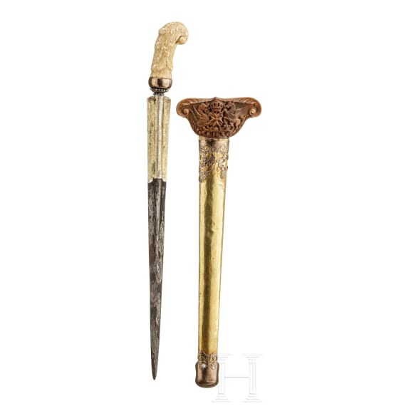 Goldmontierter Kris eines Sultans von Madura, 19. Jhdt.
