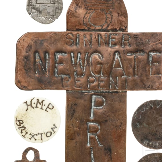 A group of British prison tokens, 19th - 20th century