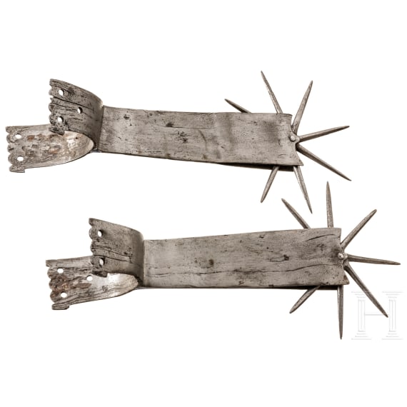 A pair of Hungarian Gothic spurs, 16th century