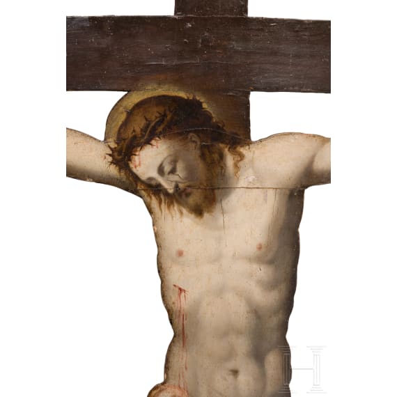 An exceptional Italian painted body of Christ, 17th century