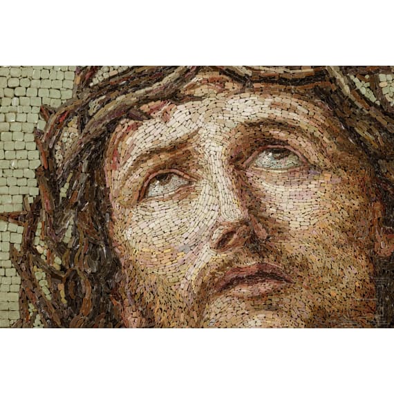 Großflächiges Mikromosaik "Christus mit Dornenkrone", Rom, um 1800