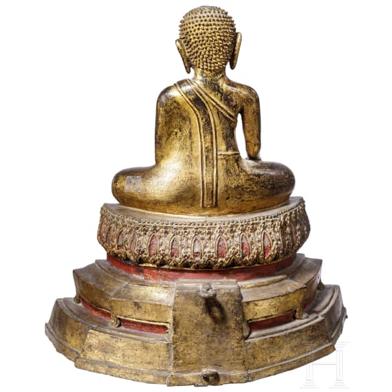Bronzefigur des Buddhaschülers Ananda, Thailand, um 1850