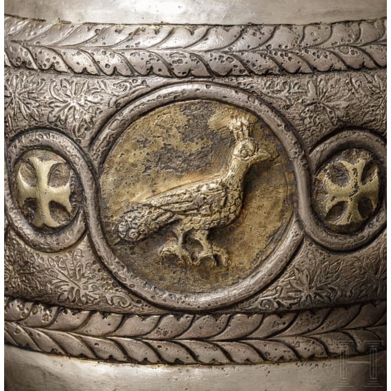 A rare early Christian partially gilded silver vase, 5th - 6th century