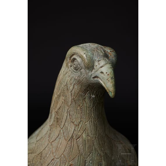 A Greek bronze eagle of unusual stature with exceptionally fine craftsmanship, possibly early classical (early 5th century B.C.) or late Hellenistic (1st century B.C. – 1st century A.D.)