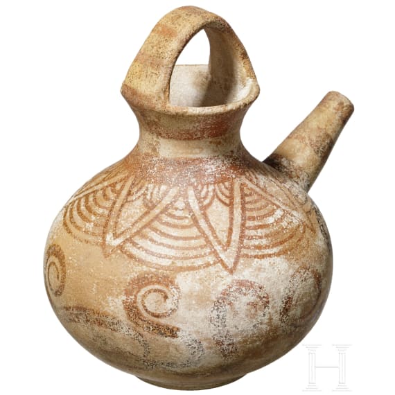 A Greek-Minoan bichrome jug, 13th century B.C.