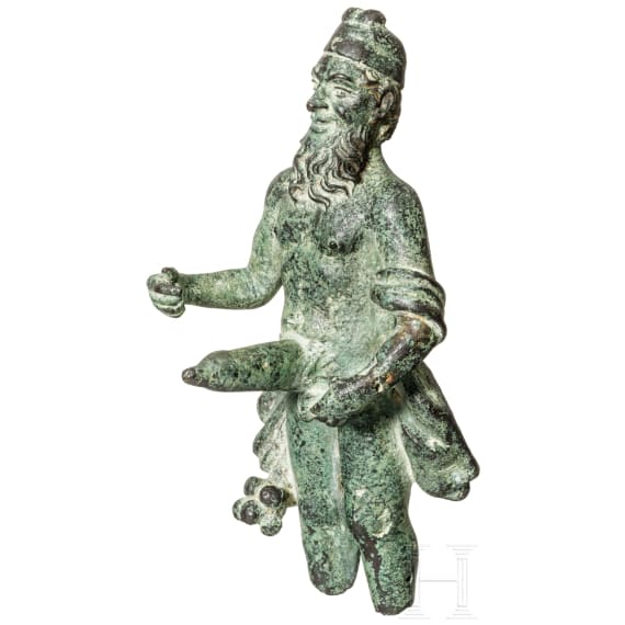 Bronzestatuette des Priapos, römisch, 2. - 3. Jhdt.