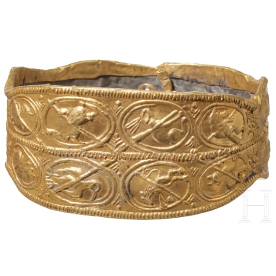A Polish gold and silver bracelet, 12th - 13th century