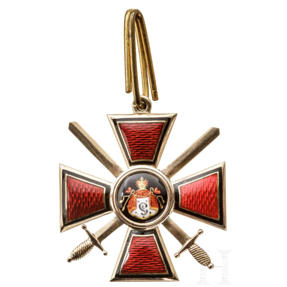 St.-Wladimir-Orden - Kreuz 4. Klasse mit Schwertern, Russland, um 1910