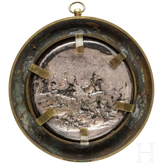 A silver miniature depicting a scene from the Battle of Austerlitz by Kirstein in Strasbourg, dated 1809