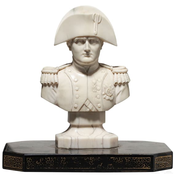A French ivory bust of Napoleon, circa 1860