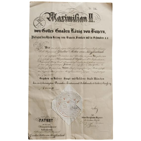 King Maximilian II of Bavaria - an autograph, dated 31.12.1858