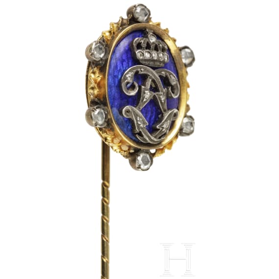 König Ludwig II. - diamantbesetzte goldene Geschenknadel