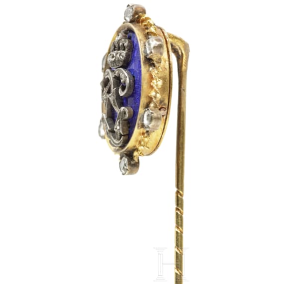 König Ludwig II. - diamantbesetzte goldene Geschenknadel