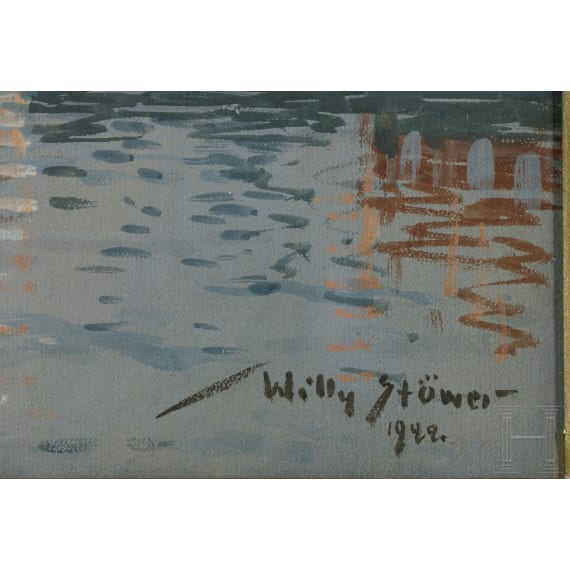 Willy Stöwer (1864 - 1931) - Gemälde "Trumpf in Helsingfors 1921", datiert 1922