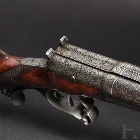 A Franz von Dreyse needle-fire side-by-side shotgun, Sömmerda, circa 1880