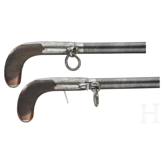 Ein Paar Perkussions-Stiefelpistolen, Lüttich, um 1850