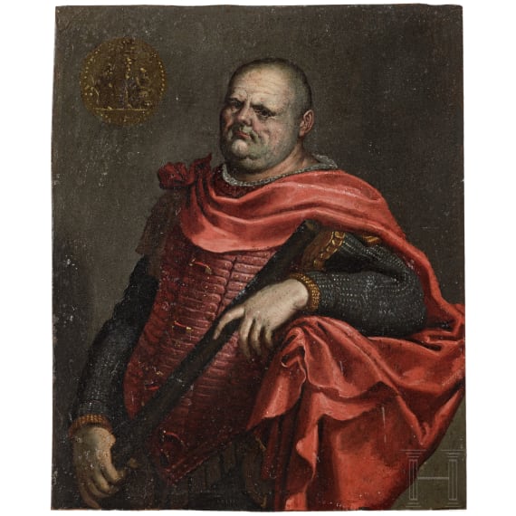 Four Flemish portraits of Roman emperors after Tizian, 17th/18th century