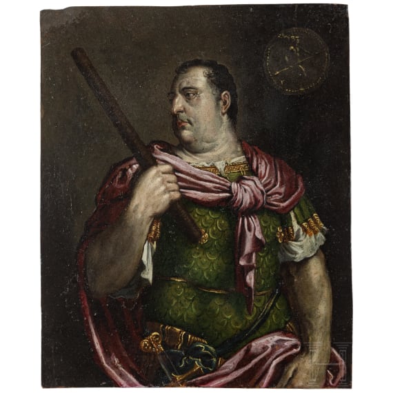 Four Flemish portraits of Roman emperors after Tizian, 17th/18th century