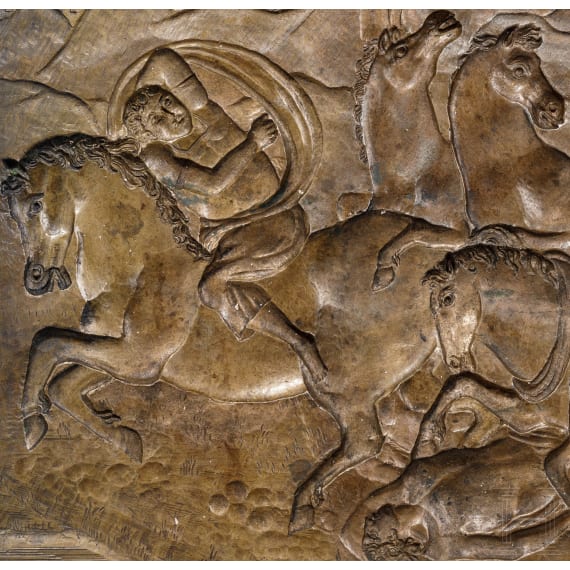 "Bestrafung der Niobiden" - Bronzemodell, Umkreis Jean Cousin oder Giambologna, Italien, 2. Hälfte 16. Jhdt.